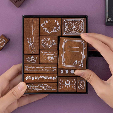 Close up of Tsuki ‘Moonlit Spells’ Bullet Journal Stamps